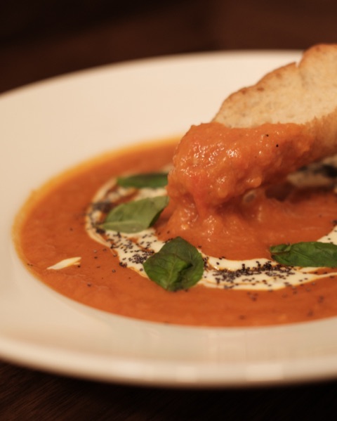 Soup of the day with focaccia